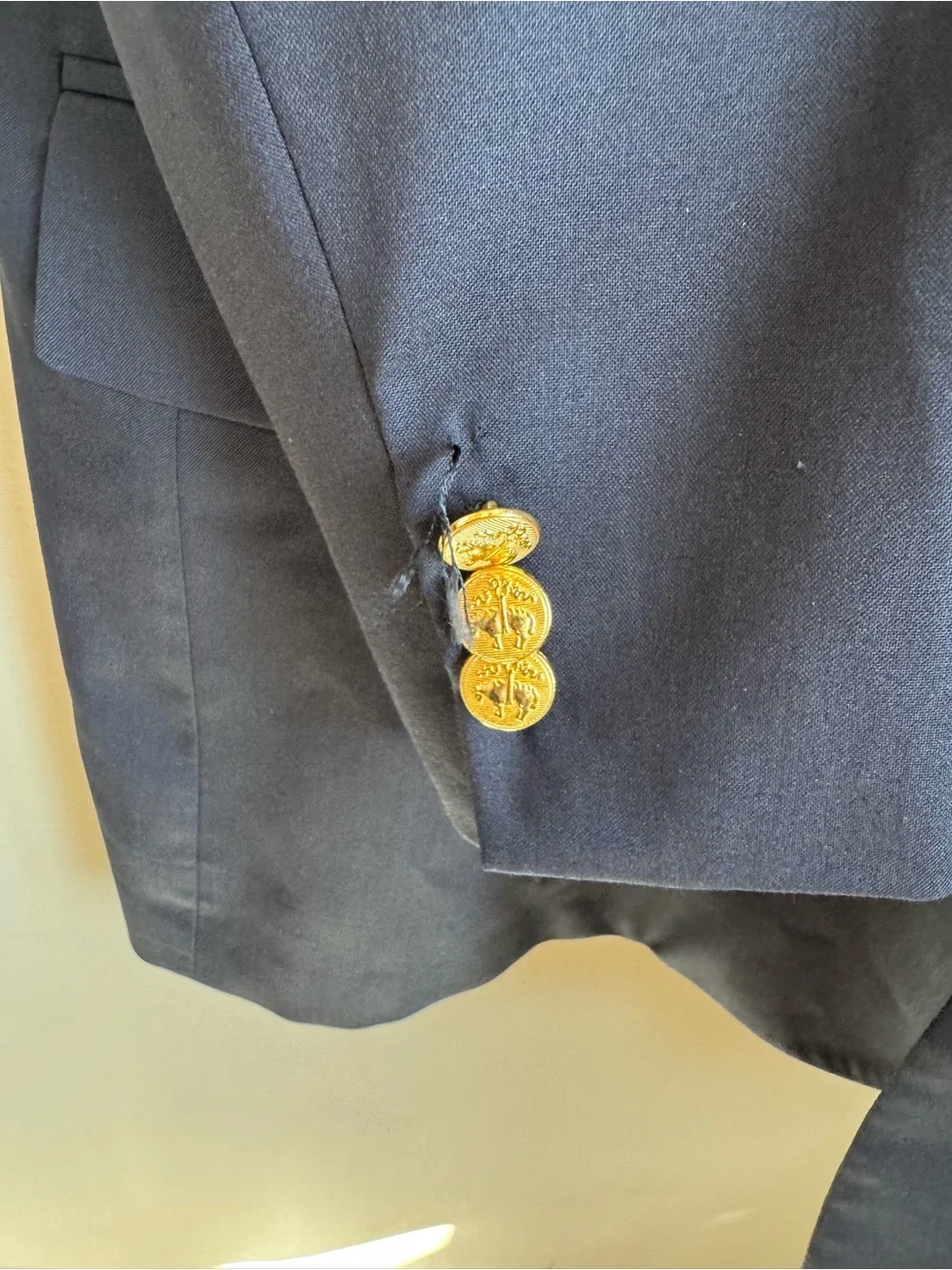 Brooks Brothers 1818 Madison Fit Navy Blazer 52R Italian Wool Gold Buttons